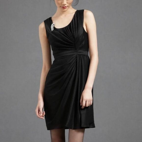 New Quillaree X BHLDN Anthropologie Black Starburst Pleated Dress 4 - Picture 1 of 10